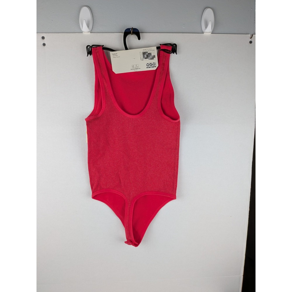 No Boundaries‎ Red Ribbed Seamless Snap Closure Tank Bodysuit Women's XS - Picture 4 of 5